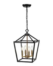 JONATHAN Y Designs Pagoda 12 4 Bulb Lantern Metal Led Pendant
