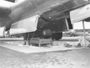 atomic bomb codenamed 'Little Boy ' it is hoisted into bomb bay B-- Old Photo