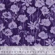 Monet Batik Fabric 31" Length Flowers Purple Cotton Anthology Windham Cotton