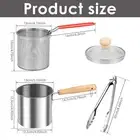 Deep Fryer Pot with Strainer Basket Stainless Steel Deep Frying Pot with leh☾.