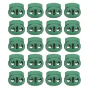 0.7x0.8" Cord Locks, 30 Pack Double Hole Spring End Toggle Stopper, Green