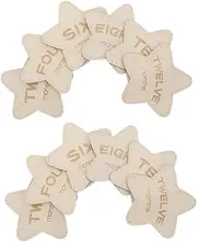 ULDIGI Star Shape Wooden Milestone Discs 12 Pcs Monthly Milestone Cards Double-Sided for Photoshoot Props Charming