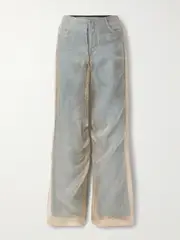 [Christopher Esber] Christopher Esber - Organza-layered Low-rise Wide-leg Jeans - Blue - UK 10 UK 10 Blue
