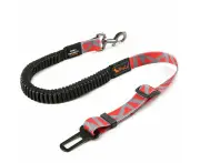 Universal Premium Elastic Dog Car Seat Belt - Light Red