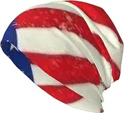 [ZaKhs] Mexican American Flag Print Beanie Hat Winter Warm Knit Hat Soft Skull Cap for Women Men Black, Black, One Size