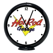 Hot Rod Car Garage, Black Non-Lighted Gas Pump Globe Advertising Quartz Clock