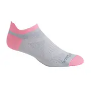 Wrightsock Coolmesh II Tab Lt Grey/Neon Pink Womens Running Socks
