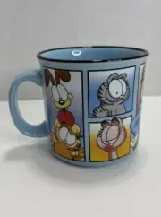 Garfield & Friends Coffee Mug 20oz Blue Ceramic Camper Cup Jim Davis Classic New