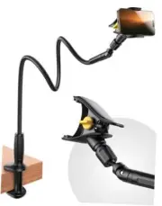 Gooseneck Phone Holder for Bed, [Upgrade Safety Lock] Flexible Long Arm Phone