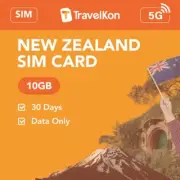 New Zealand SIM Card | 10GB | Data-Only | 30 Days | Includes 71 Destinations