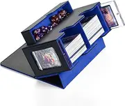 SYAMEET PU Leather Card Deck Case with Display Windows & Dice Tray,Card Storage Box for Trading Cards,Magnetic Closure 400+MTG Deck Box,Suitable for Magic Game Cards.
