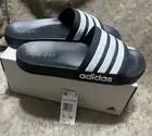 NEW Adidas Adilette Shower Slide Sandals Core Black Cloud White Mens 9 Womens 10