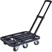 Flatbed Cart Lightweight Push Cart Moving Platform Hand Truck with Foldable Adjustable Handle for Easy Storage and 360 Degree Swivel Wheels Hand Truck(Color:200kg)(180kg)