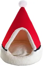 Milisten 1pc Christmas Pet Nest Cat Cave Dog Bed House Dog Kennel Indoor Christmas Pet Cave Cat House Bed Dog Nest Mat Xmas Pet Kitten Cave Cat Nest Pet Bed Pp Cotton