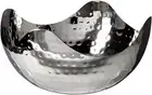 Elegance Hammered 8 Inch Stainless Steel Wave Serving & Decorative Bowl Silver