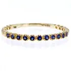 14Kt Yellow Gold Thin Bezel Set Sapphire Beaded Band