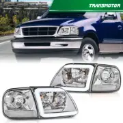Fit For 97-2003 F150 Expedition Clear/Chrome LED DRL Headlights & Corner Lights (for: Ford)