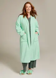 [Taking Shape] Taking Shape Plush Cosy Lounge Cardigan Size 22-24 in Seafoam Mint - Plus Size Women's Sleepwear Seafoam Mint