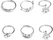 6 Pcs Adjustable Fidget Anxiety Rings – Stress Relief Spinner Rings Unisex Stylish and Therapeutic Anxiety Relief Jewellery for Parties & Gifts, Copper, No Gemstone