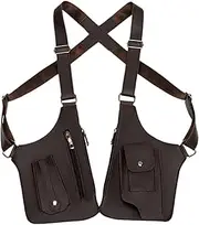 [Frxib] Anti-theft Hidden Underarm Shoulder Bag, PU Leather Shoulder Bag For Men, Multipurpose Concealed Double Armpit Phone Pouch With Adjustable Straps, Underarm Strap Wallet Phone Holster For Outdoors