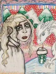 Daenerys Dragon Infamous Starbucks Coffee Cup 5x7 Game of Thrones GOT Pop Art