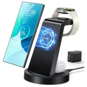 Wireless Charger for Samsung: 3 in 1 Wireless Charging Station for Black