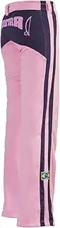 JL Sport Authentic Brazilian Capoeira Women's Martial Arts Trousers (Pink with Berimbau Print Along Backside)