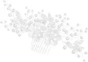 HONMEET Flower Hair Comb Silver Bridal Accessory Elegant Pearl Design for Weddings Engagements and Special Occasions Beautiful Floral Headdress for Brides and Parties