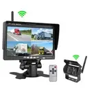 7" Wireless Rear View Split Monitor Reverse Camera Kit Caravan Bus Truck 12V-24V