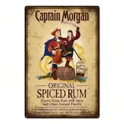 Captain Morgan Pirate Metal Sign Vintage Distressed Nautical Man Cave Decor
