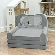 Macardac Toddler Couch That fold Out with Elephant Design
