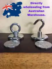 5xPremium Steel Heavy Duty Magnetic Hook MagLoop 65kg 42mm Diameter