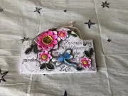 Ceramic~Art Stone~”Friends Are The Flowers In The Garden Of Life" ~Wall Hanging