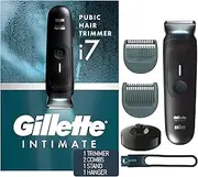 Gillette i7 Intimate Men’s Premium Pubic Hair Trimmer, Waterproof LED Body Hair Trimmer for Men, Manscaping Body Groomer