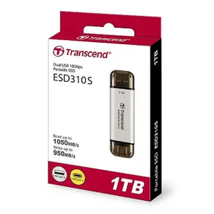 創見 ESD310 512G/1T/2T 雙介面行動固態碟 (USB3.2/Type C)