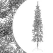 Slim Artificial Half Christmas Tree with Stand Silver 120cm Xmas Decor