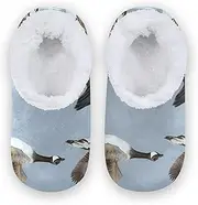 [Caihoyu] House Slippers for Kids Fuzzy Fleece Anti-Slip Rubber Sole Lightweight House Slipper Socks Hotel Travel Bedroom Airplane Party