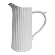 Vineyard Ribbed Ceramic 23cm Jug Water/Juice Milk Pitcher Decor Container White