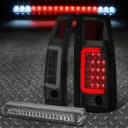 FOR 88-00 CHEVY/GMC C/K 3D LED C-BAR TAIL LIGHT+THIRD BRAKE/CARGO LAMP TINTED