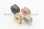 CZ Micro Pave Spacer Beads, Pave wheel spacer beads, Pave findings, Spacer