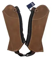 New B Vertigo Milan Leather Half Chaps - Brown 37293-BR-M