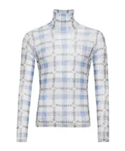 logo grid-print T-shirt S,XL,XS,L,M blue