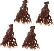 OFFIGAM 4pcs Doll Curls Wig Heat Resistant Synthetic Hair Extensions for DIY Dress Up for Enhancing Creativity and Imagination Doll Play