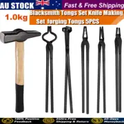 Bladesmith Knife Making Tongs Set & 1.0kg Blacksmith Hammer for Forge Anvil Vise