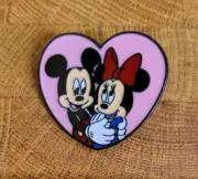 Mickey Mouse ~ Minnie Mouse ~ Heart ~ Lapel Pin ~ Metal and Enamel
