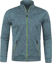 [Qolkmuiy-GJ] Men's Winter Turtleneck Knitted Cardigan Casual Long Sleeve Zipper Sweaters Knitted Sweater with Zipper Pockets, Blue 2, Medium