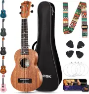 AODSK Soprano Ukulele for Beginner 21 Inch Ukelele with Gig Bag Strap Nylon S...