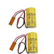 New 2PCS BR-2/3A 1600mAh Battery 3V PLC Non-rechargeable Battery with Brown Plug