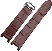 20 mm For Pasha De Cartier Leather Watch Band Strap Brown Bracelet Belt