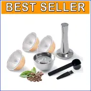 Nespresso Vertuo Next Refillable Pod Set - Includes 6 Stainless Steel Capsules